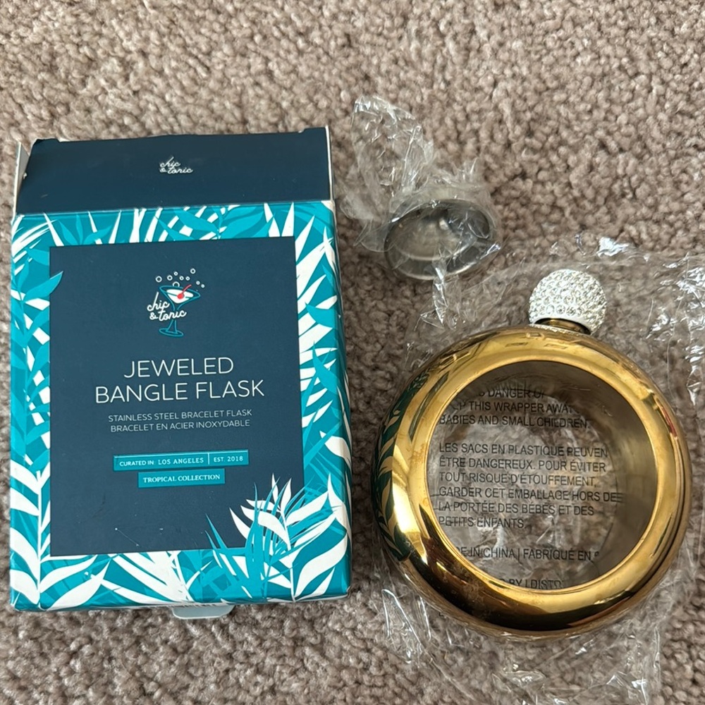Chic & Tonic Gold Jeweled Bangle Flask
